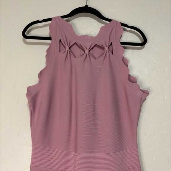 Ted Baker London Cherina Dusty Rose Knit Cutout Skater Fit & Flare Dress Size 3 - Picture 8 of 15